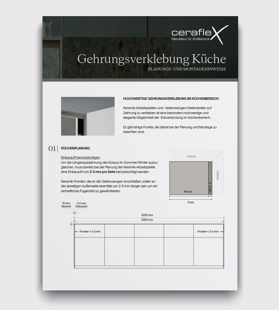 Gehrungsverklebung Küche